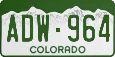CO license plate ADW964