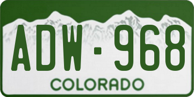 CO license plate ADW968