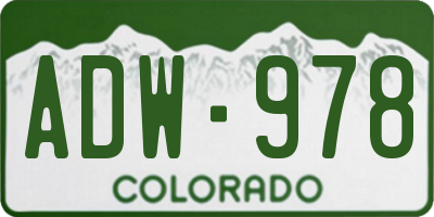 CO license plate ADW978