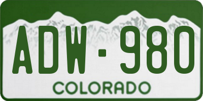 CO license plate ADW980