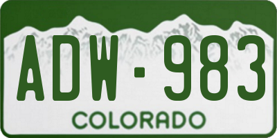 CO license plate ADW983
