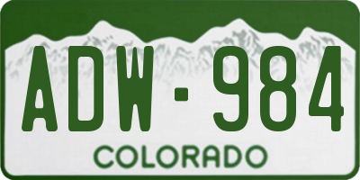 CO license plate ADW984