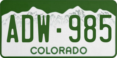 CO license plate ADW985