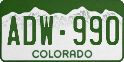 CO license plate ADW990