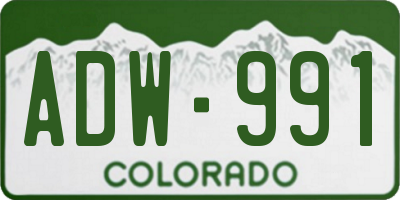 CO license plate ADW991