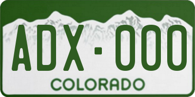 CO license plate ADX000