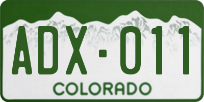 CO license plate ADX011