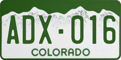 CO license plate ADX016