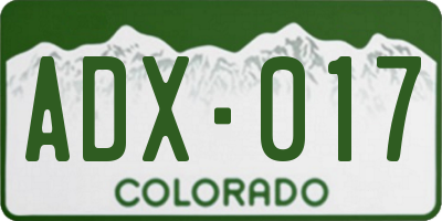 CO license plate ADX017