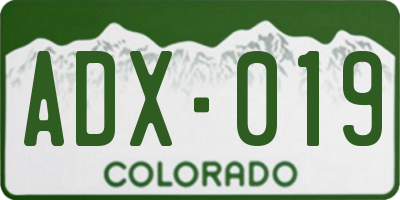 CO license plate ADX019
