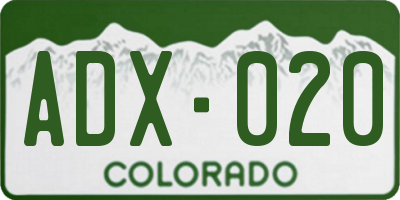 CO license plate ADX020