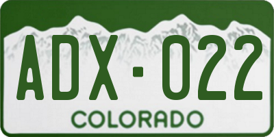 CO license plate ADX022