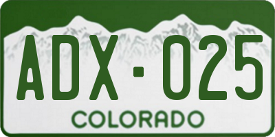 CO license plate ADX025