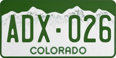 CO license plate ADX026