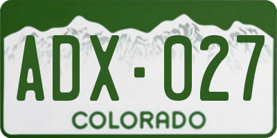 CO license plate ADX027