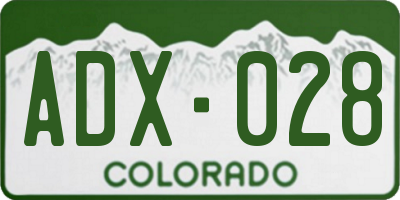 CO license plate ADX028