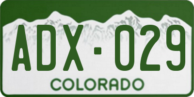 CO license plate ADX029