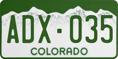 CO license plate ADX035