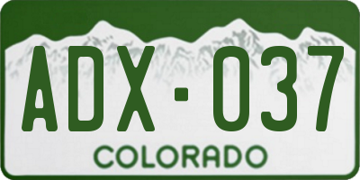 CO license plate ADX037