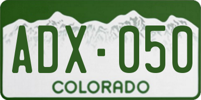 CO license plate ADX050