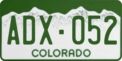 CO license plate ADX052