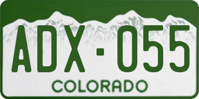 CO license plate ADX055