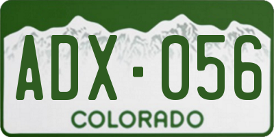 CO license plate ADX056