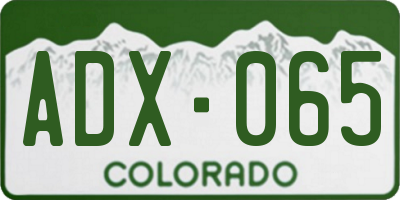 CO license plate ADX065