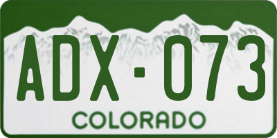 CO license plate ADX073