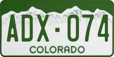 CO license plate ADX074