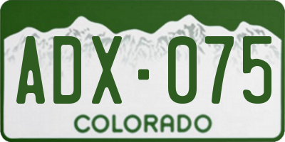 CO license plate ADX075