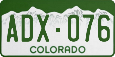 CO license plate ADX076
