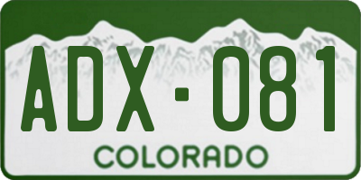 CO license plate ADX081
