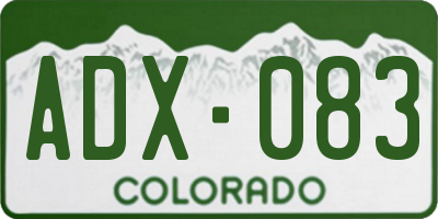 CO license plate ADX083
