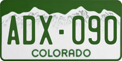 CO license plate ADX090