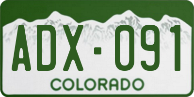 CO license plate ADX091