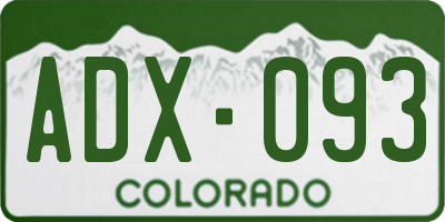 CO license plate ADX093