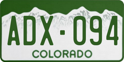 CO license plate ADX094