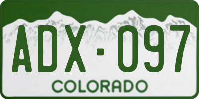 CO license plate ADX097