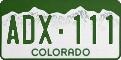 CO license plate ADX111