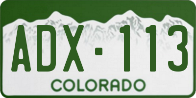 CO license plate ADX113