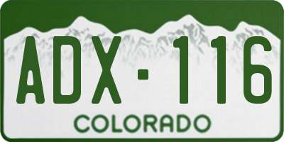 CO license plate ADX116