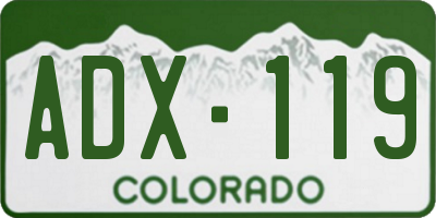 CO license plate ADX119