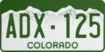 CO license plate ADX125
