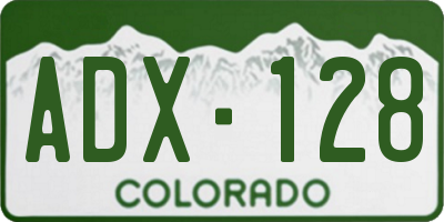 CO license plate ADX128