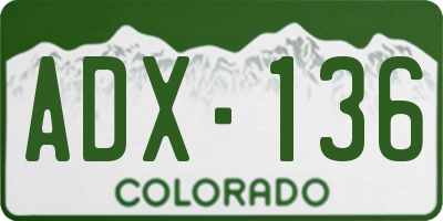 CO license plate ADX136