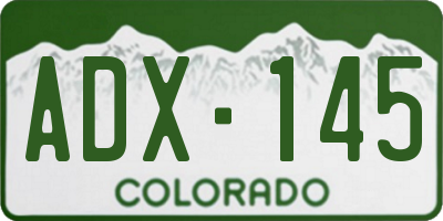 CO license plate ADX145