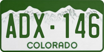 CO license plate ADX146