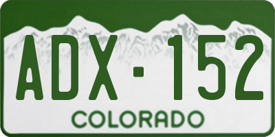 CO license plate ADX152