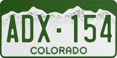 CO license plate ADX154